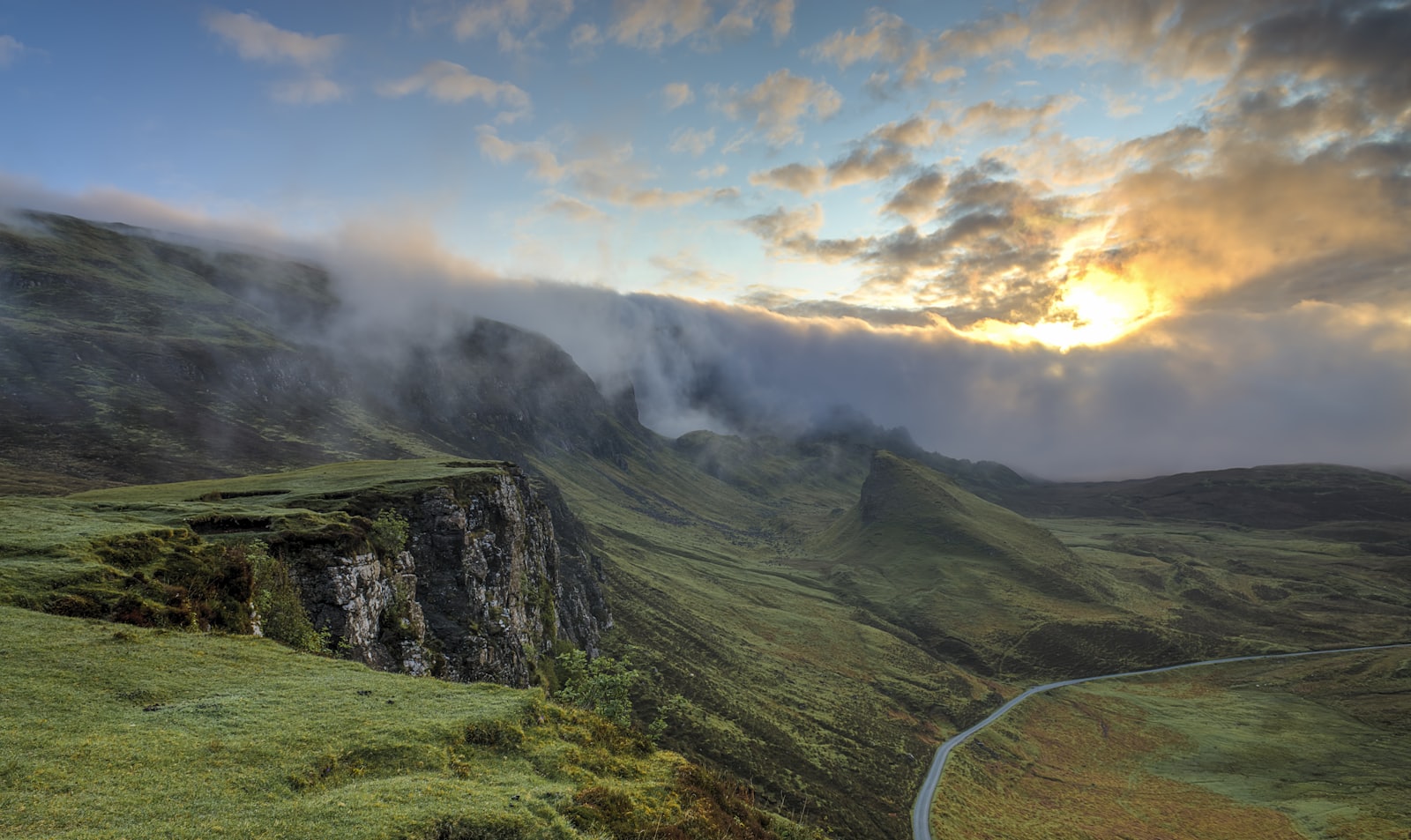 Mountain landscape at dusk